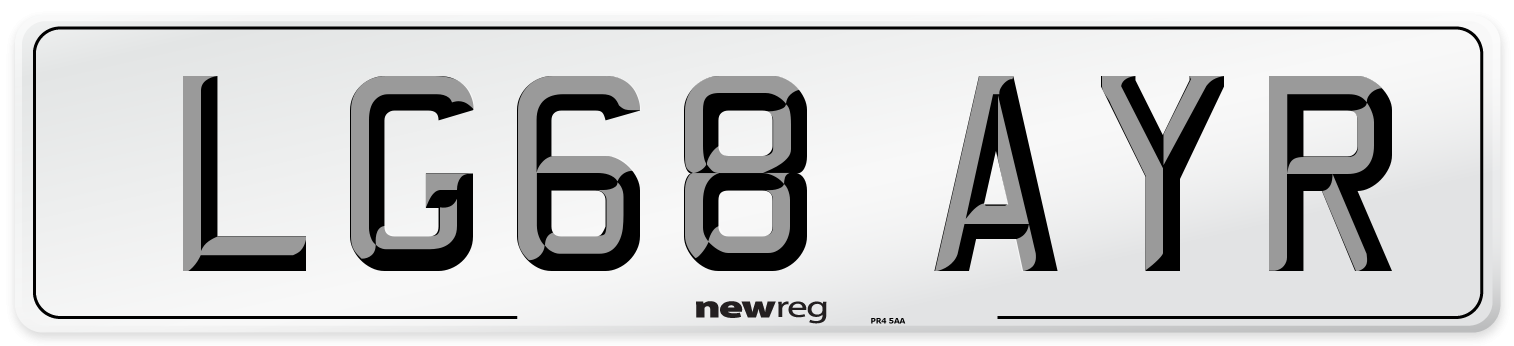 LG68 AYR Number Plate from New Reg